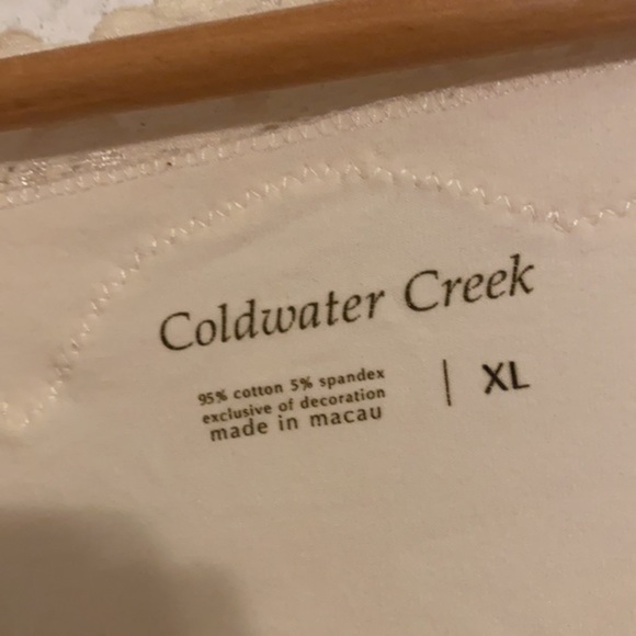 COLWATER CREEK CREAM LONG SLEEVE BLOUSE XL - Picture 2 of 3